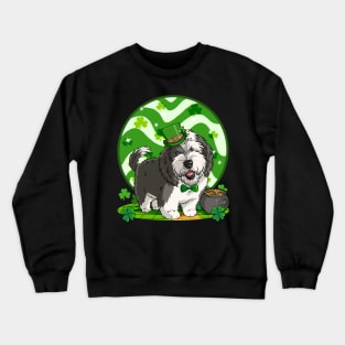 Sheepadoodle Leprechaun St Patricks Day Irish Dog Crewneck Sweatshirt